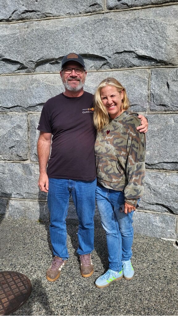 Dan and Natalie of Salvatore Glass Studio together in Victoria